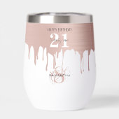 21e verjaardag van Trendy Roos Pink Gold Metallic  (Achterkant)