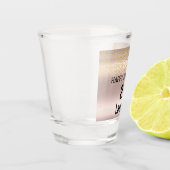 21e verjaardag van Trendy Roos Pink Gold Metallic  Shot Glas (Links)