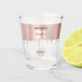 21e verjaardag van Trendy Roos Pink Gold Metallic  Shot Glas (Voorkant)