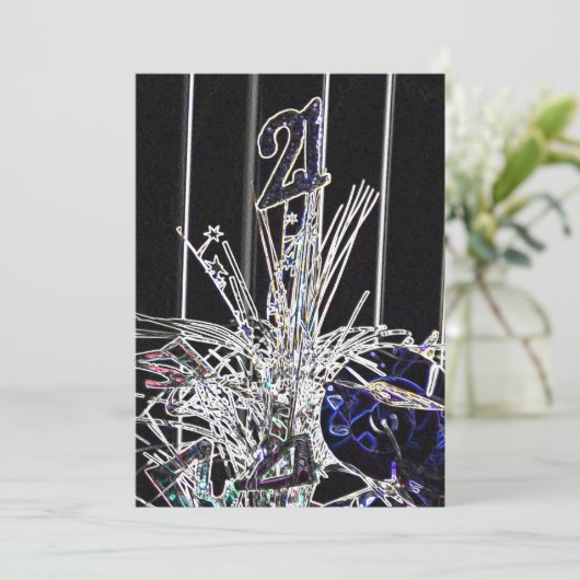 21e verjaardag van uitnodigingen (Staand voorkant)