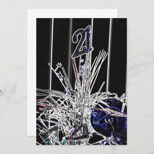 21e verjaardag van uitnodigingen (Voorkant / Achterkant)