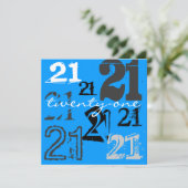21e verjaardag van uitnodigingen (Staand voorkant)