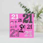 21e verjaardag van uitnodigingen (Staand voorkant)