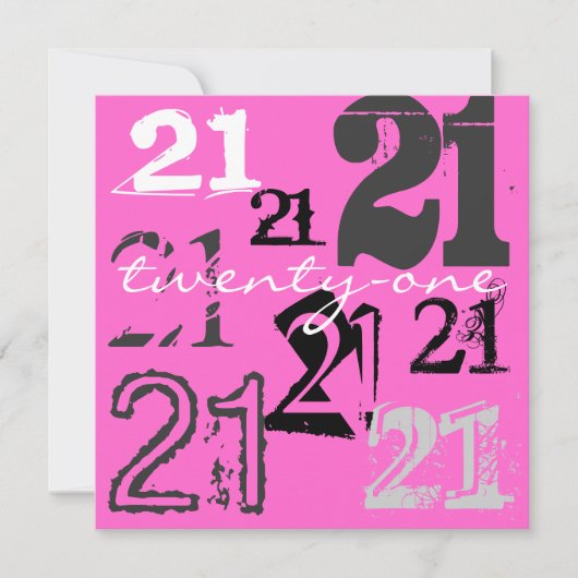 21e verjaardag van uitnodigingen (Voorkant)