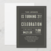 21e verjaardag van uitnodigingen (Voorkant / Achterkant)
