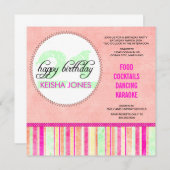 21e verjaardag van uitnodigingen (Voorkant / Achterkant)