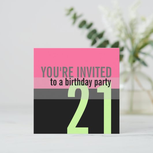 21e verjaardag van uitnodigingen (Staand voorkant)