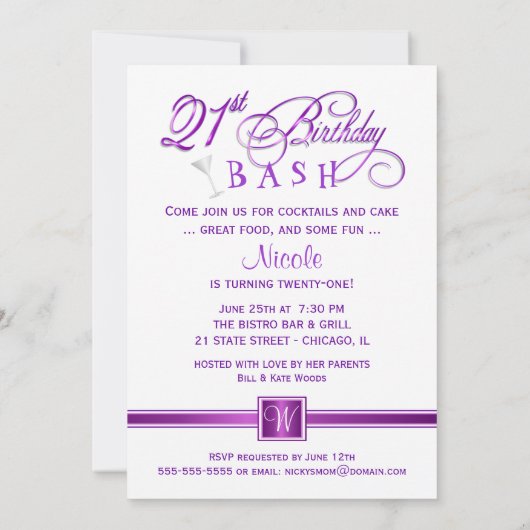 21e verjaardag van uitnodigingen van de partij - P (Achterkant)