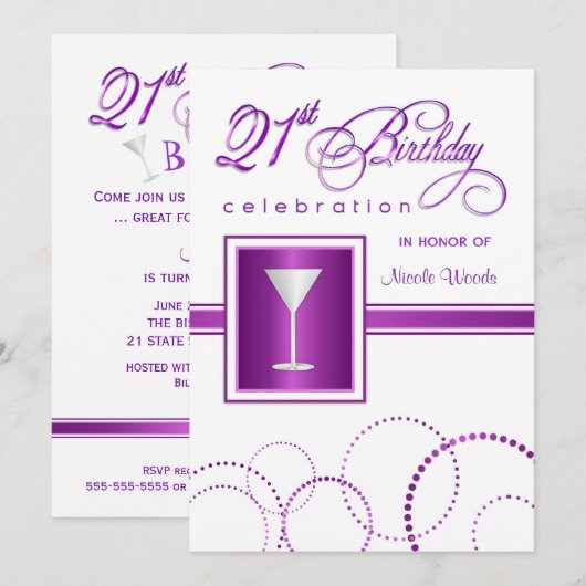 21e verjaardag van uitnodigingen van de partij - P (Voorkant / Achterkant)