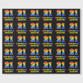 21e verjaardag: Vet, Leuk, Eenvoudig, Regenboog 21 Cadeaupapier (Vlak)