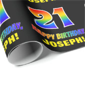 21e verjaardag: Vet, Leuk, Eenvoudig, Regenboog 21 Cadeaupapier (Rol Hoek)