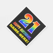 21e verjaardag: Vet, Leuk, Eenvoudig, Regenboog 21 Servet (Hoek)
