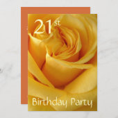 21e verjaardag viering-gele Rose Kaart (Voorkant / Achterkant)