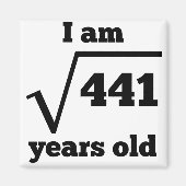 21e verjaardag vierkant wortel magneet (Voorkant)