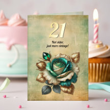 21e verjaardag Vintage smaragdgroene roos bloem