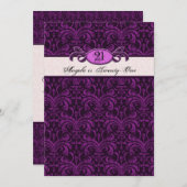 21e verjaardag voor een Gotisch Meisje, Fuschia Da Kaart (Voorkant / Achterkant)