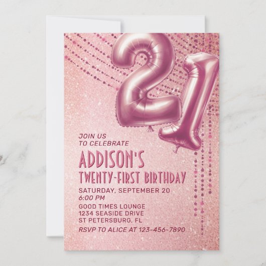 21e verjaardag vrouwen Roos goud Kaart (Voorkant)