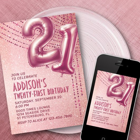 21e verjaardag vrouwen Roos goud Kaart