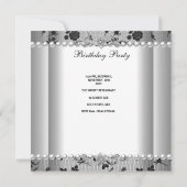 21e verjaardag White Pearl Black Lace Kaart (Achterkant)