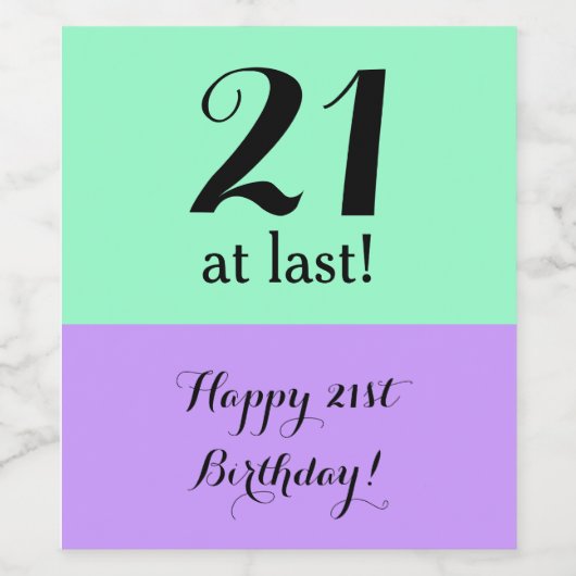 21e verjaardag wijnlabel cadeau wijn etiket (Enkel label)