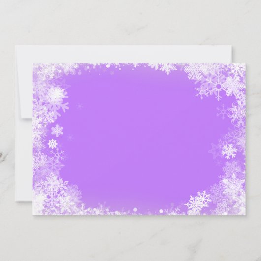 21e Verjaardag Winter Wonderland Sneeuwvlok Paarse Bedankkaart (Achterkant)
