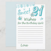21e verjaardag Wishes voor het verjaardagsmeisje (Voorkant / Achterkant)