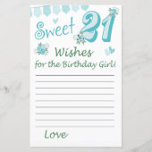 21e verjaardag Wishes voor het verjaardagsmeisje (Voorkant)