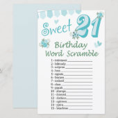 21e verjaardag Word Scramble Game (Voorkant / Achterkant)
