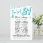 21e verjaardag Word Search Game (Staand voorkant)