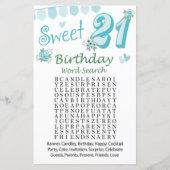 21e verjaardag Word Search Game (Voorkant)