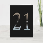 21e verjaardag zilver | Nummer 21 Kaart (Voorkant)