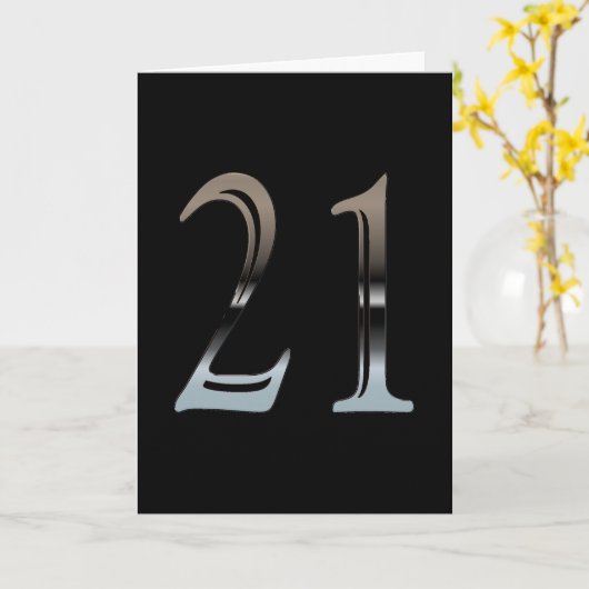 21e verjaardag zilver | Nummer 21 Kaart (Gele Bloem)