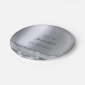 21e verjaardag zilverboegelegant papieren bordje (Gekanteld)