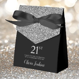 21e Verjaardag Zilveren Glitter Dank Je Bedankdoosjes