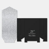 21e Verjaardag Zilveren Glitter Dank Je Bedankdoosjes (Ongevouwen)