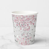 21e verjaardag zilveren roze glitter naam papieren bekers (Rechts)
