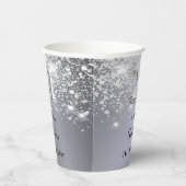 21e verjaardag zilverglitter-naam papieren bekers (Rechts)