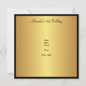 21e verjaardag zwart en geel goud kaart (Achterkant)