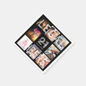 21e verjaardag zwart fotocollage legaal servet (Hoek)