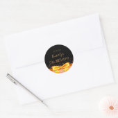 21e verjaardag zwart goud boog ronde sticker (Envelop)