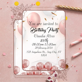 21e verjaardag zwart goudbladerpatroon confetti kaart