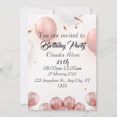 21e verjaardag zwart goudbladerpatroon confetti kaart (Voorkant)