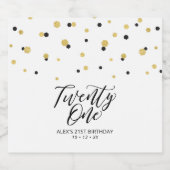 21e verjaardag zwart-gouden briefing bier etiket (Enkel label)