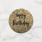 21e verjaardag zwart-goudglitter confetti (Kleine voorkant)