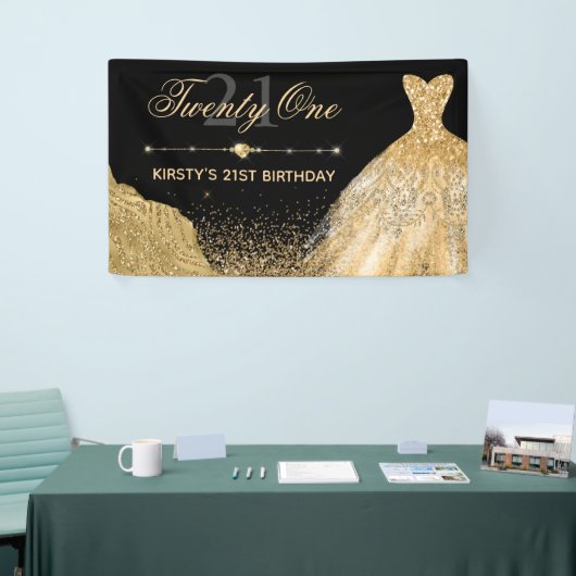 21e verjaardag zwart-wit en feestdag spandoek (Beurs)