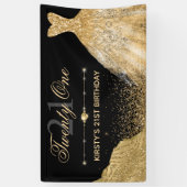 21e verjaardag zwart-wit en feestdag spandoek (Verticaal)