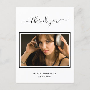 21e verjaardag zwart wit foto dank u briefkaart