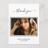 21e verjaardag zwart wit foto dank u briefkaart (Voorkant)