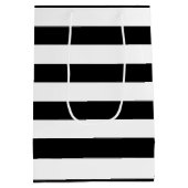 21e verjaardag zwart-wit strepen medium cadeauzakje (Achterkant)