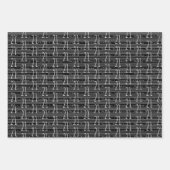 21e verjaardag zwart wit typografie nummers inpakpapier vel (Voorkant)